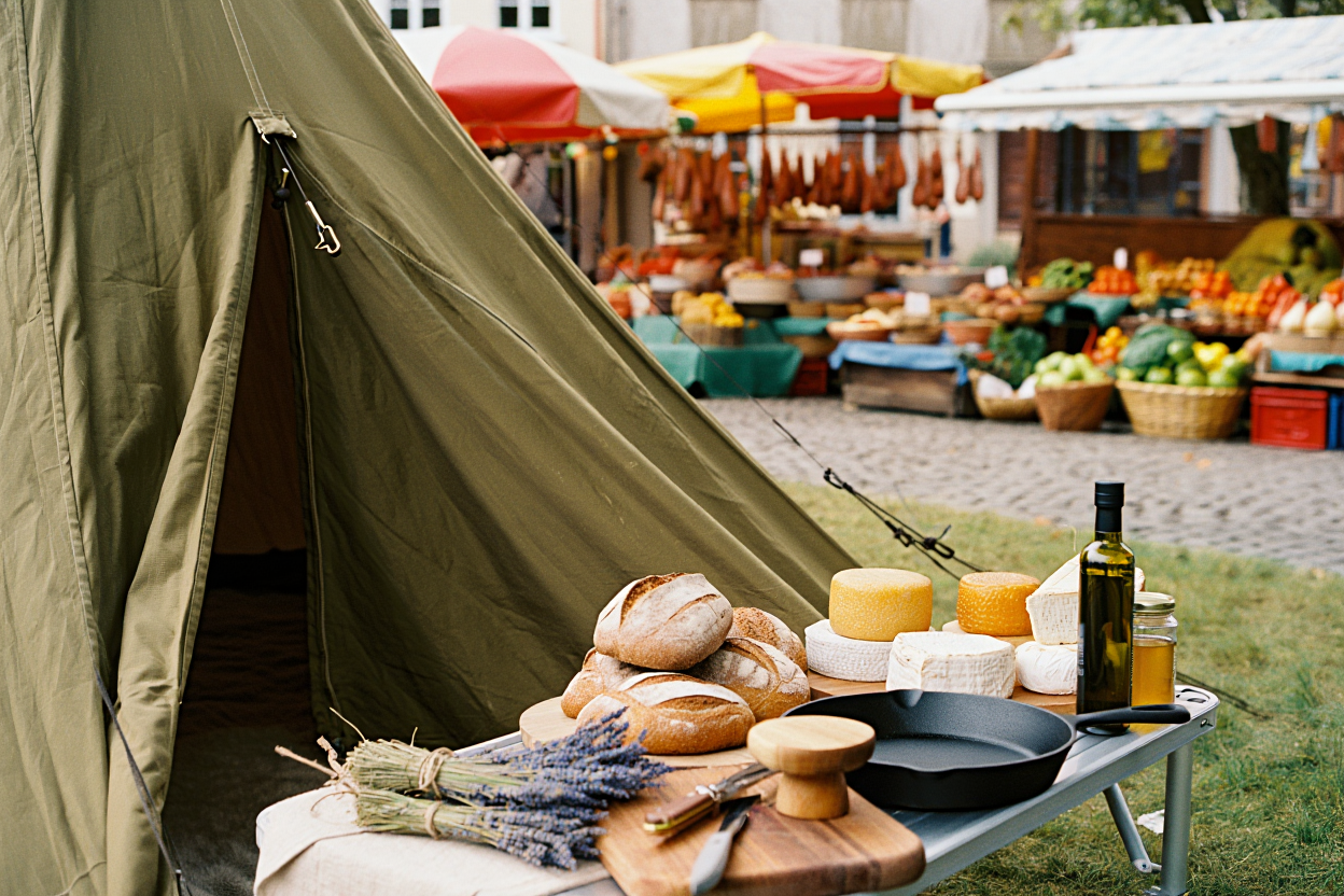 Market and Camping Setup
